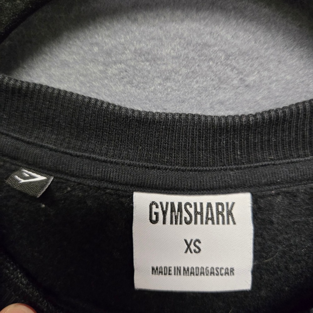 Gymshark Athleisure XS Black Cropped Pullover Sweatshirt Logo Workout - Picture 4 of 12